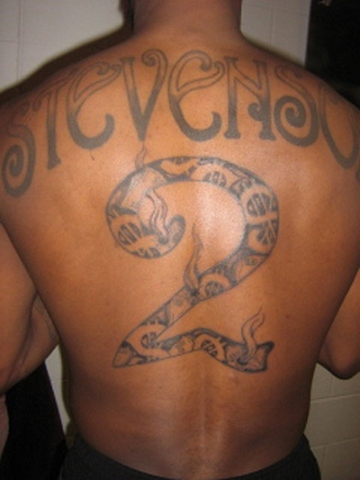 last name tattoos on back. DeShawn Stevenson: who got his last name and the number 2 tattooed on his 