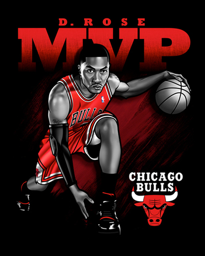 derrick rose mvp pic. Derrick Rose MVP Illustration