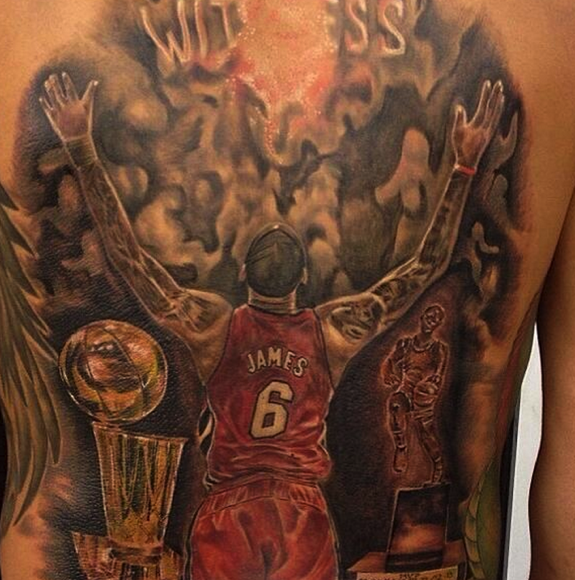 Heat Fan Gets Huge LeBron James Mural Tattoo On His Back