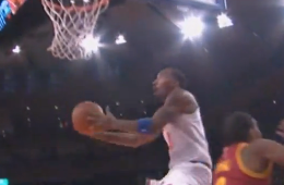 JR Smith Blows By Anthony Bennett For the Slam
