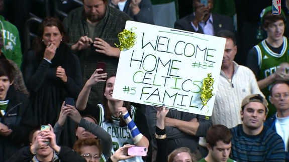 Paul Pierce and Kevin Garnett Get a Warm Welcome Back In Boston Return