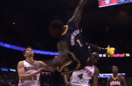 Lance Stephenson Makes a Circus Shot and Defies Death