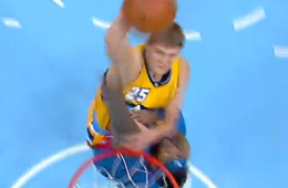 Timofey Mozgov Smashes One on Josh Smith
