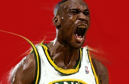 Shawn Kemp 'Reign Man' Digital Painting