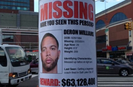 Deron Williams 'Missing Poster' Outside the Barclays Center