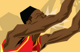 Dominique Wilkins 'Highlight Reel' Caricature Art