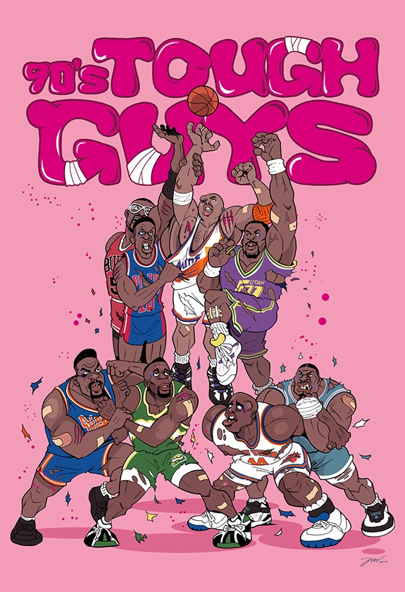 90's NBA Tough Guys Illustration