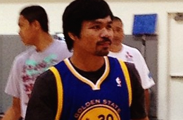 Manny Pacquiao Balls at the Warriors Training Facility