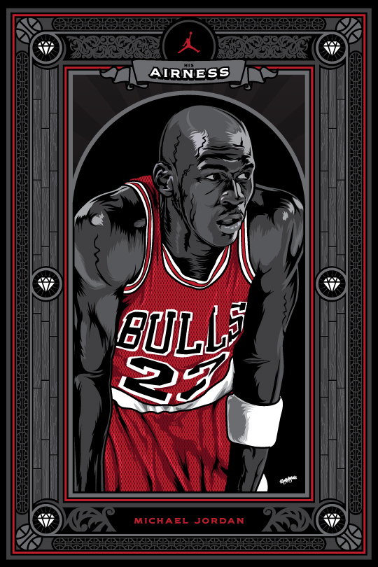 Michael Jordan Illustrated Card Art