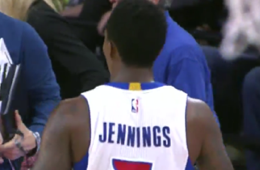 Brandon Jennings Nails a 50-Foot Shot at the Buzzer