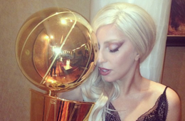 Lady Gaga x San Antonio Spurs x Larry O'Brien Trophy