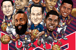Team USA Basketball Cartoon Art