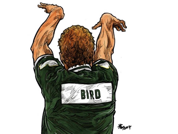 Larry Bird 'Three Point Contest Legend' Illustration