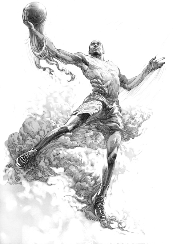 Air Jordan Athletes x Mythology Pencil Sketch