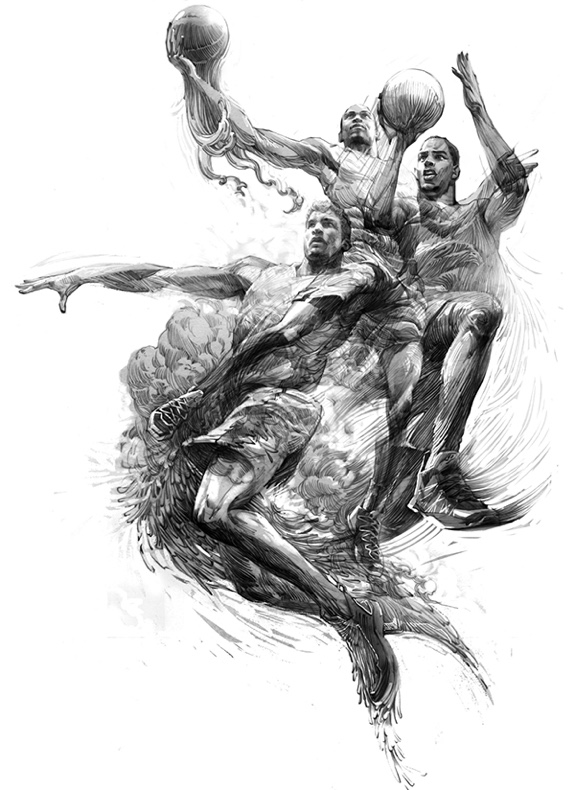 Air Jordan Athletes x Mythology Pencil Sketch