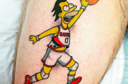 Lenny From The Simpsons x Blazers Tattoo