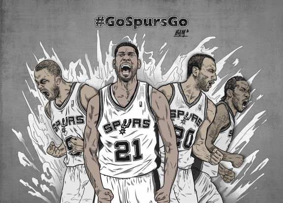 San Antonio Spurs Big Four Illustration