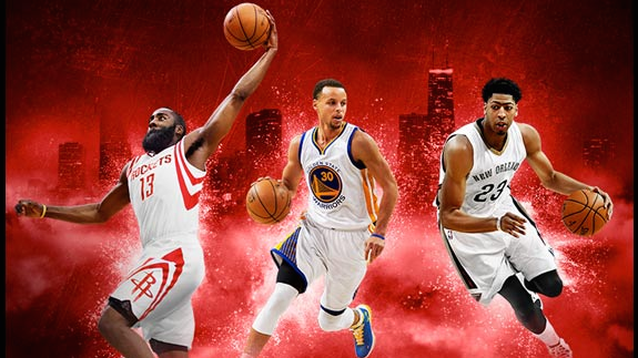 Curry, Davis and Harden to Grace NBA2K16 Cover