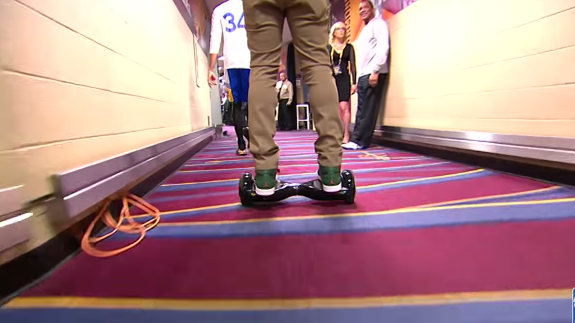 JR Smith Arrives For Game 4 on Motorized Scooter