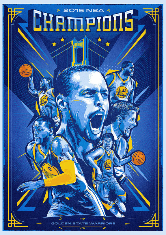 Golden State Warriors '2015 Champs' Illustration