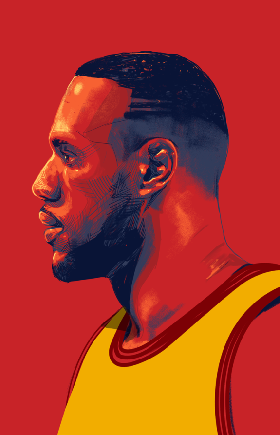 Stephen Curry vs LeBron James Illustration
