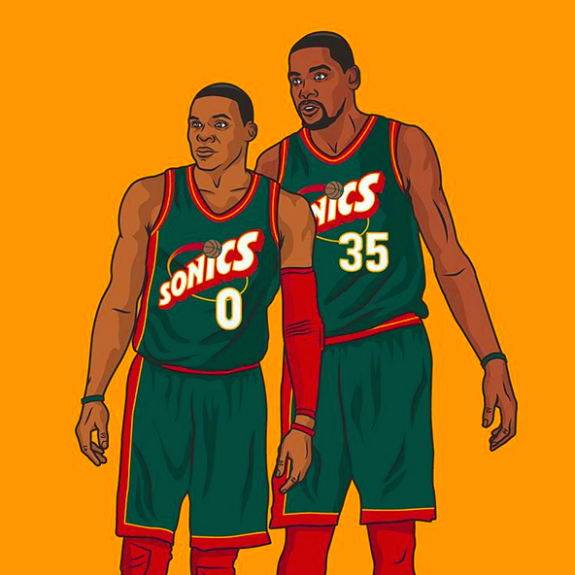 Russell-Westbrook-x-Kevin-Durant-Sonics-Illustration