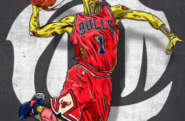 Derrick Rose Zombie Illustration