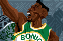 Shawn Kemp 'Reebok Kamikaze 2' Caricature Art