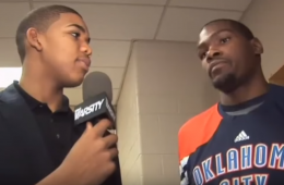 Karl-Anthony Towns Interviewing Kevin Durant