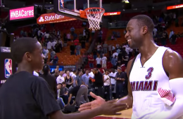 Dwyane Wade Pours In 28, Son Approves