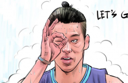 Jeremy Lin On Playoff Fire Illustration