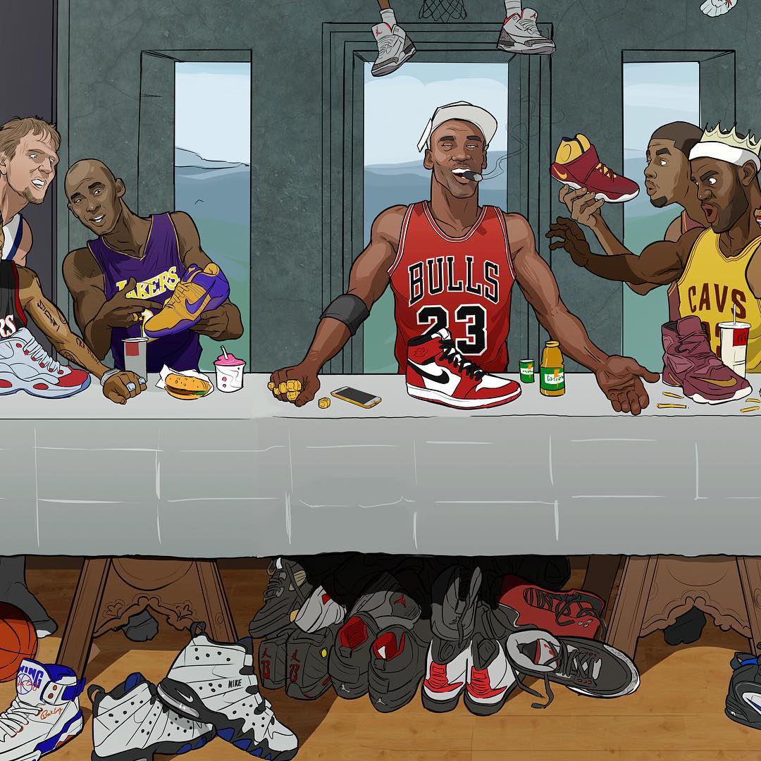 NBA Superstar Last Supper Illustration