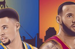 Cavaliers vs Warriors NBA Finals Game Two Illustration
