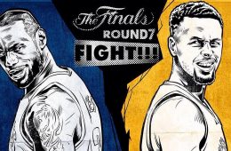 Cavaliers vs Warriors Game 7 Fight Illustration