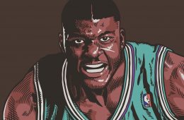 Larry Johnson 90’s Basketball Ad Illustration