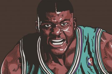 Larry Johnson 90’s Basketball Ad Illustration
