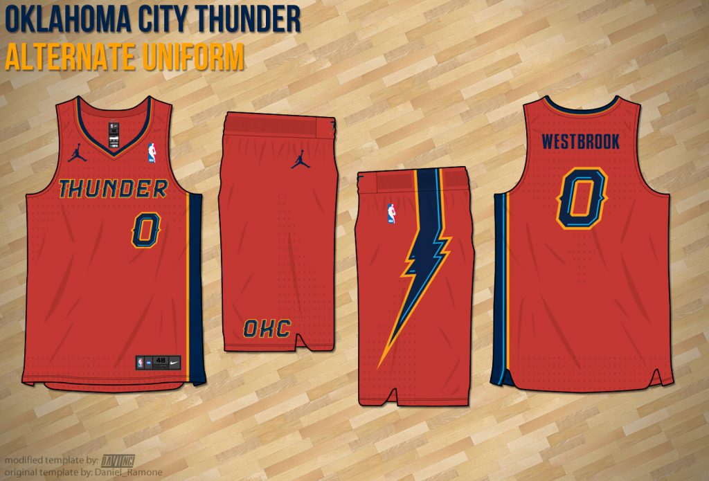 Mock Jordan Brand OKC Thunder Uniform Concepts