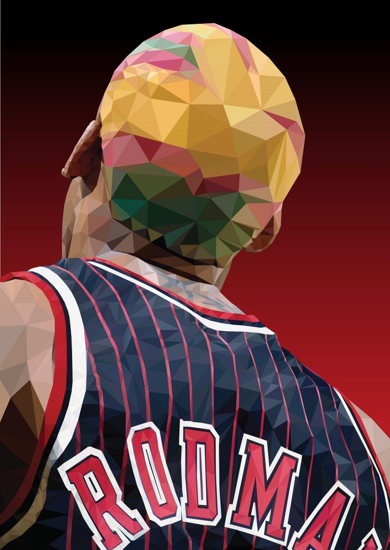 Dennis Rodman Geometric As I Wanna Be Illustration Hooped Up