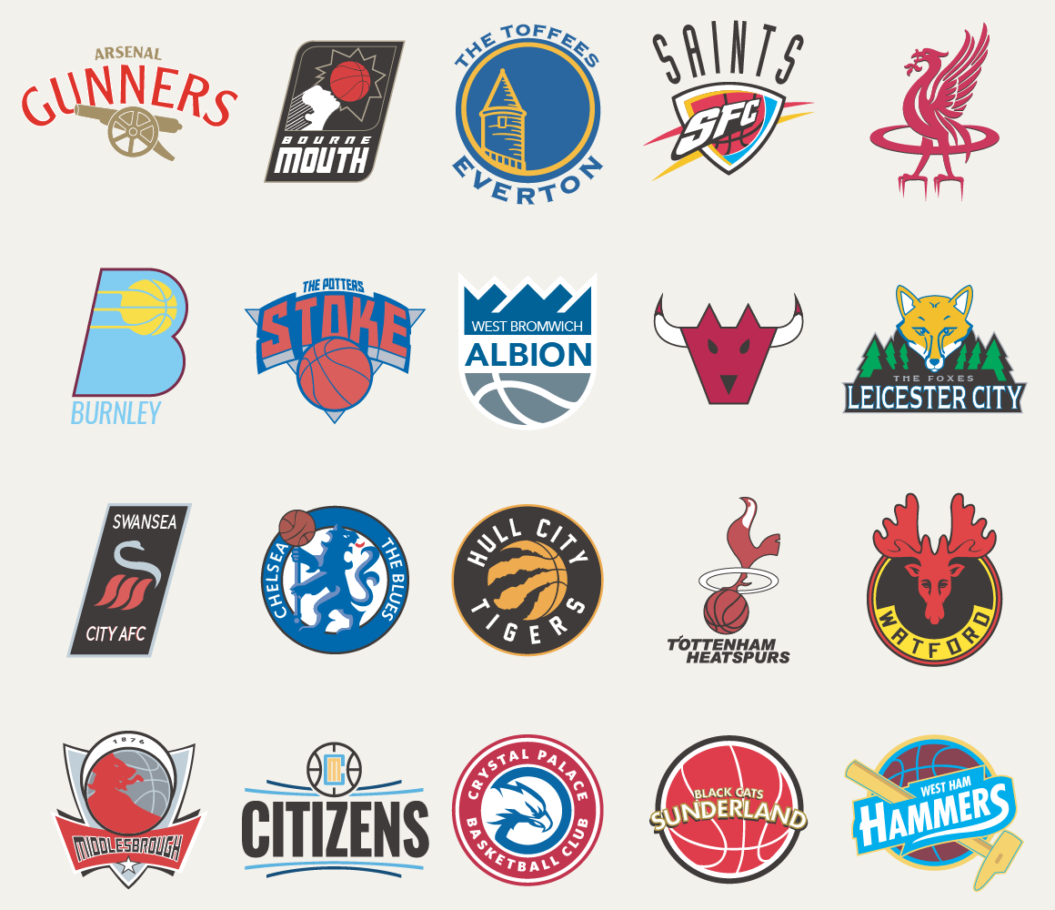Premier League x NBA Logos