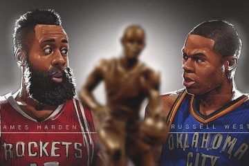 James Harden vs Russell Westbrook MVP Illustration