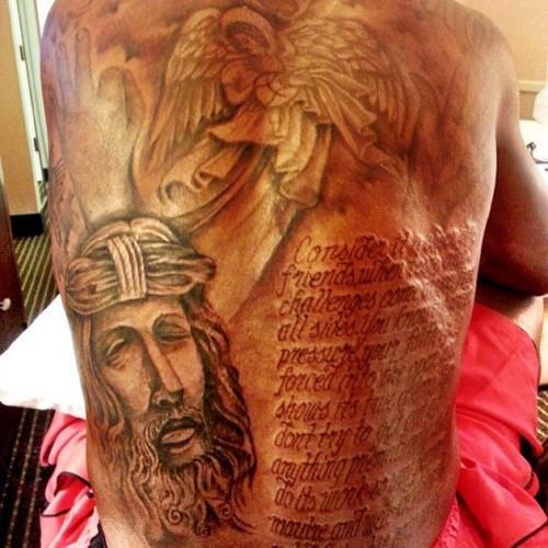 Kevin Durant back tattoo