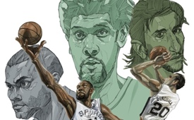 Spurs Big Three Then and Now Art