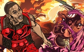 Derrick Rose 'Fire Bulls Attack' Art