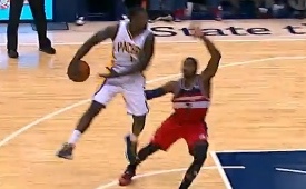 Lance Stephenson Drops An In-Air Behind the Back Dime