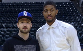 Paul George and Justin Timberlake Shoot Around After the Pacers Game