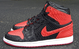 Air Jordan 1 'Black/Red Python' Custom