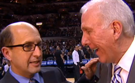 Gregg Popovich and Jeff Van Gundy Hug It Out