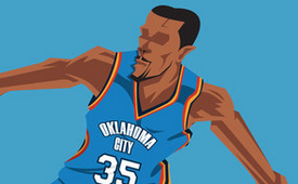 Kevin Durant 'Offensive Threat' Caricature Art