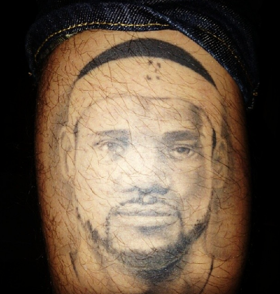 Fan Gets a Pretty Cool / Creepy / Awesome LeBron James Tattoo