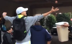 Stephen Curry Dunks On His Unsuspecting Coach